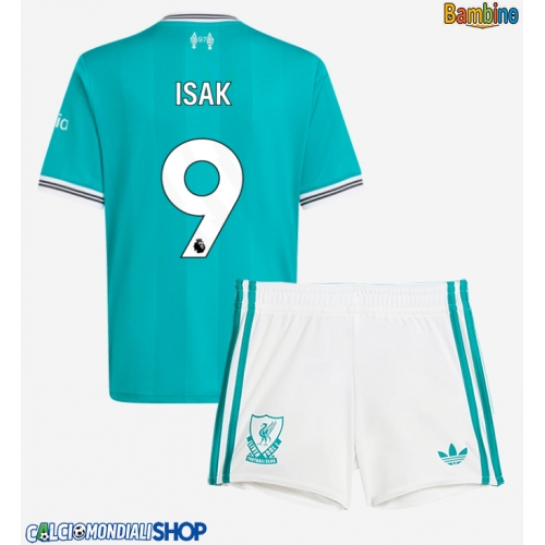 Maglie da calcio Liverpool Alexander Isak #9 Terza Maglia Bambino 2025-26 Manica Corta + Pantaloni corti)